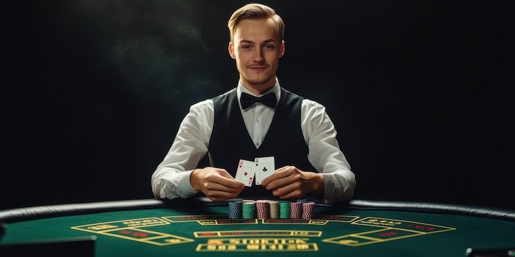 Live Teen Patti table with dealer and player seats on dana189 slot